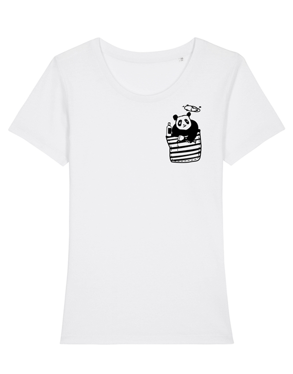 Pingzi Panda - Brust Motiv - Fair Wear Frauen T-Shirt - White