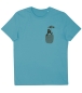 Mobile Preview: päfjes - Pinguin Paul mit Schirm - Fair Wear Bio Männer T-Shirt - Blau