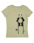Preview: päfjes - Pow Panda auf Stelzen - Fair Wear Bio Frauen T-Shirt - Sage