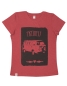 Preview: päfjes - Bus Vanlife Freiheit - Fair gehandeltes Frauen T-Shirt - Slub Rot