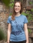 Preview: Teleskop mit Sternen - Frauen T-Shirt - Fair gehandelt aus Baumwolle Bio - Slub Blau