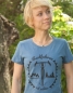 Preview: päfjes - Radfahren ist schön - Gravel - Frauen T-Shirt - Fair aus Baumwolle Bio - Slub Blau