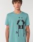 Mobile Preview: päfjes - Pow Panda auf Stelzen - Fair Wear Bio Männer T-Shirt - Teal Monstera