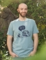 Mobile Preview: päfjes - Hey Oskar Otter - Fair Wear Männer T-Shirt - Blau