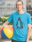 Preview: päfjes - Pinguin Paul - Fair Wear Männer T-Shirt - Azur
