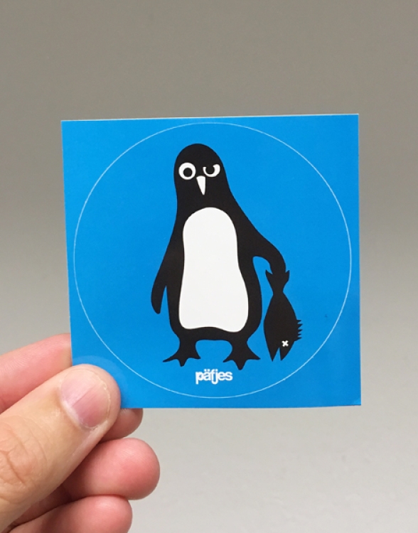 Pinguin Paul - Sticker 5er Set - Blau