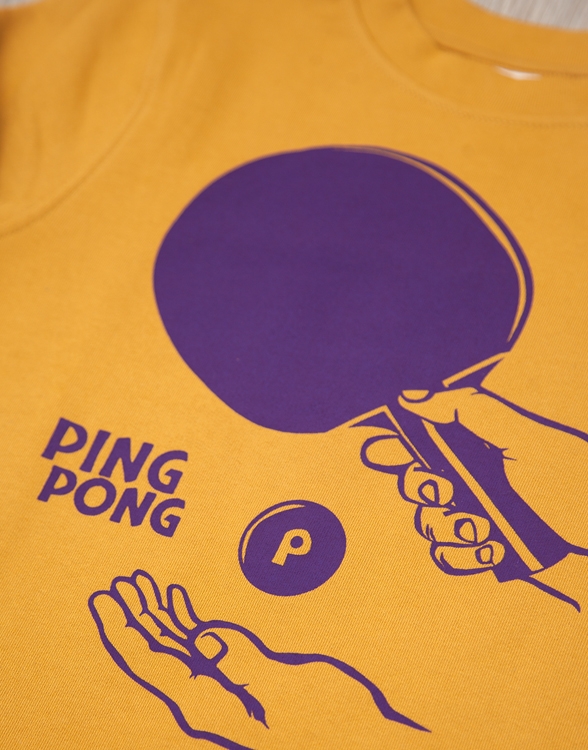 päfjes - Ping Pong Tischtennis - Kinder Bio Sweater - Organic Cotton - Gelb