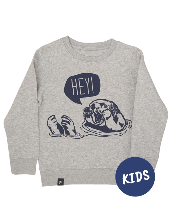 päfjes - Hey Oskar Otter - Fair Wear Kinder/Kids Sweater - Grau/Blau