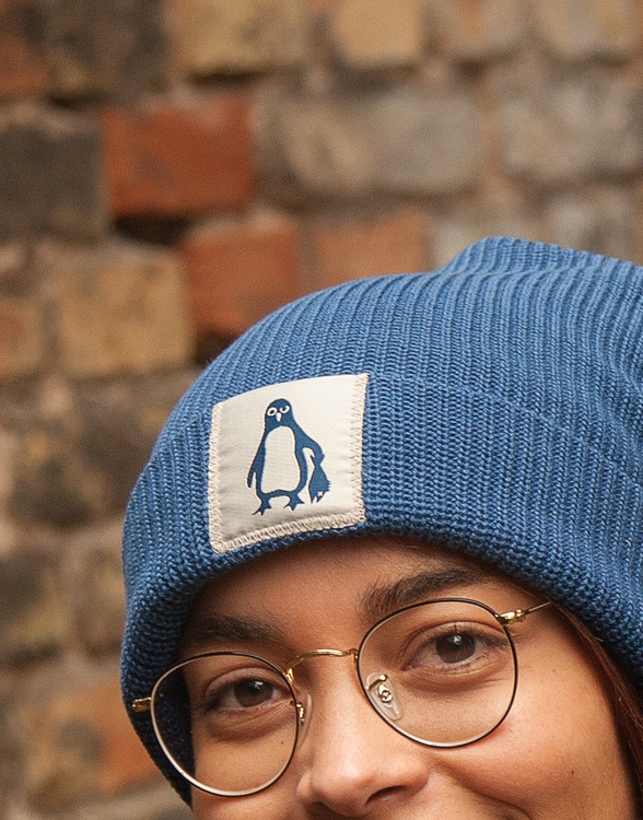 Pinguin Paul - Fair gehandelte Mütze aus Bio Baumwolle - Blau