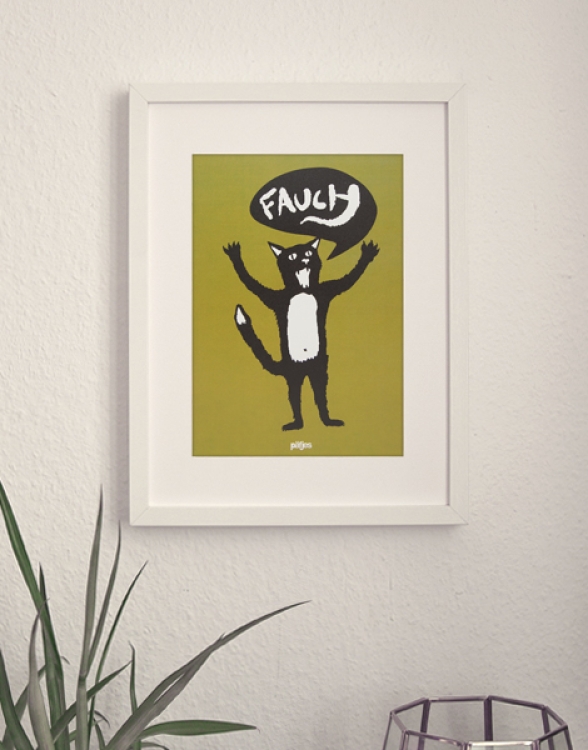 Kater Ferdinand Fauch - Poster A4 - Olive
