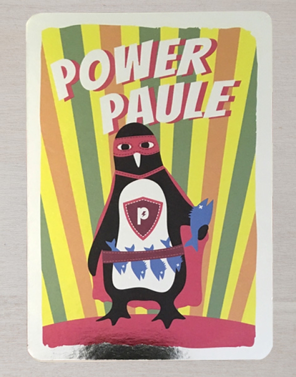 Power Paule Magic Card - Postkarte - Silber