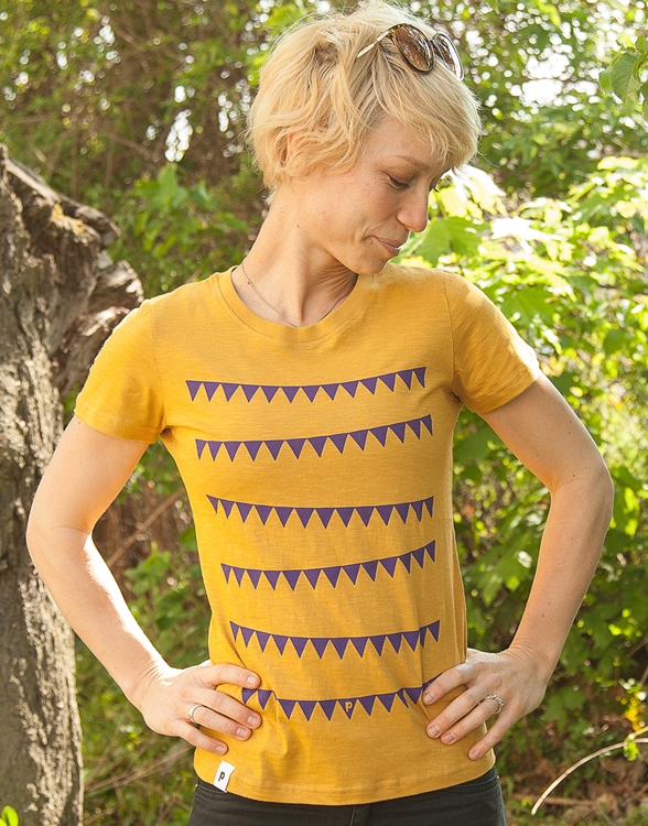 Wimpel - Frauen T-Shirt - Fair gehandelt aus Baumwolle Bio - Slub Gelb