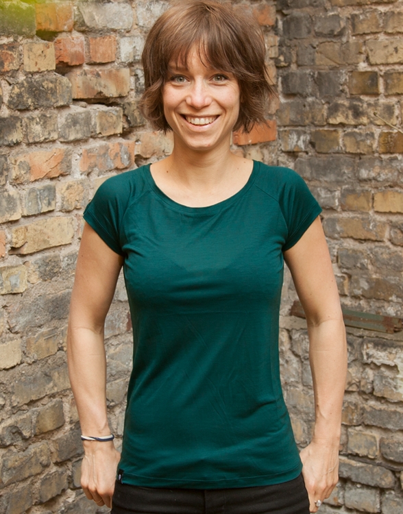 Paula Blanko V2 - Basic Tencel Frauen T-Shirt - Petrol