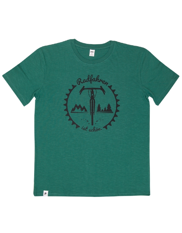 päfjes - Radfahren ist schön / Gravel - Fair gehandeltes Männer T-Shirt - Slub Green