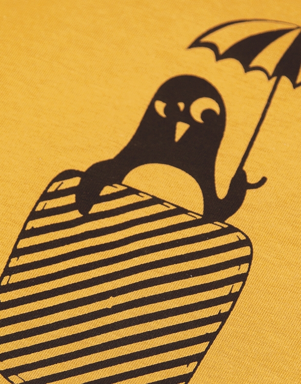 päfjes - Pinguin Paul mit Schirm - Fair Wear Bio Männer T-Shirt - Gelb