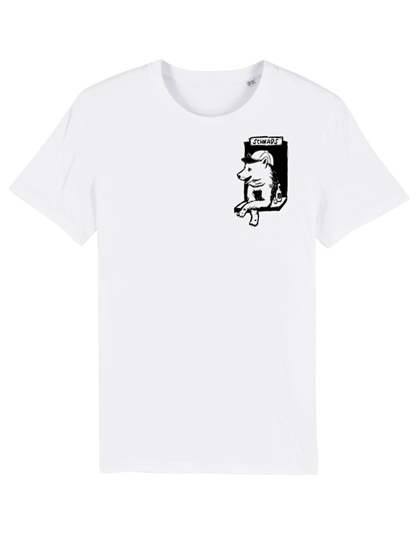 päfjes - Husky-Bar-Hund mit Schnaps - Brust Motiv - Fair Wear Männer T-Shirt - White