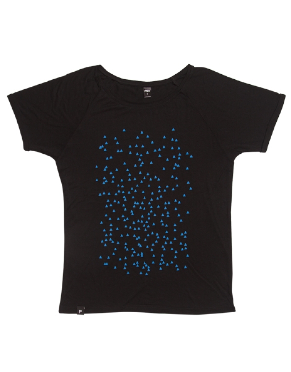 päfjes - Blaue Dreiecke - Fair gehandeltes Rolled Sleeve Frauen T-Shirt - Modal