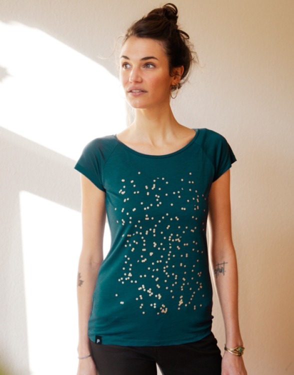 Konfetti V2 - Fair gehandeltes Tencel Frauen T-Shirt - DeepPetrol