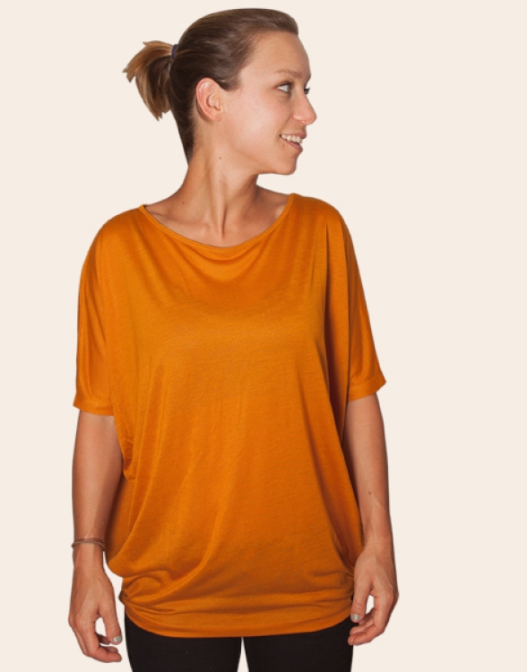 Kurzarm Flow T-Shirt Curry / Orange Basic