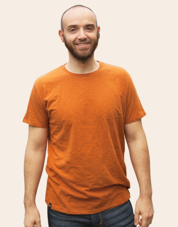 Basic - Fair gehandeltes Männer T-Shirt - Slub Orange