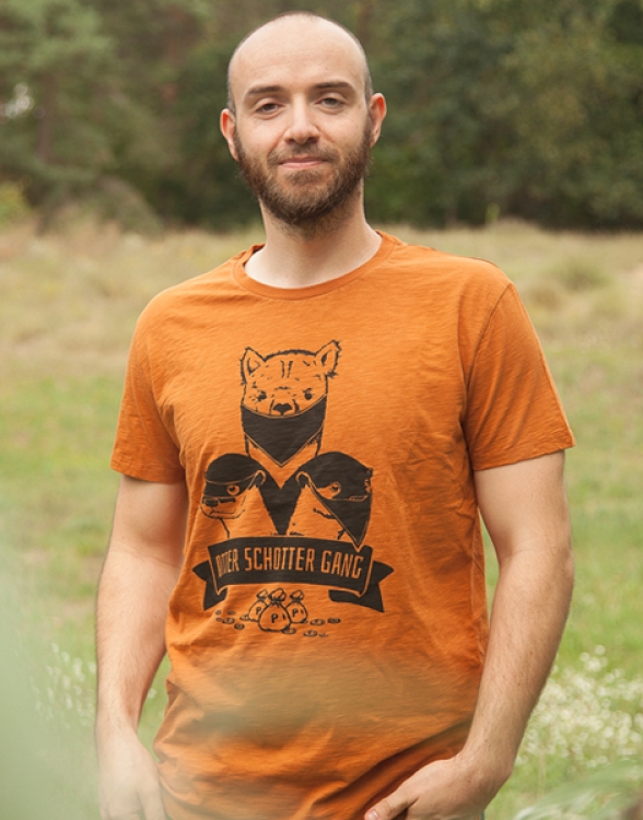 Otter Schotter Gang - Fair gehandeltes Männer T-Shirt - Slub Orange