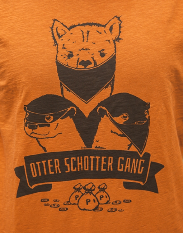 päfjes - Otter Schotter Gang - Fair gehandeltes Männer T-Shirt - Slub Orange