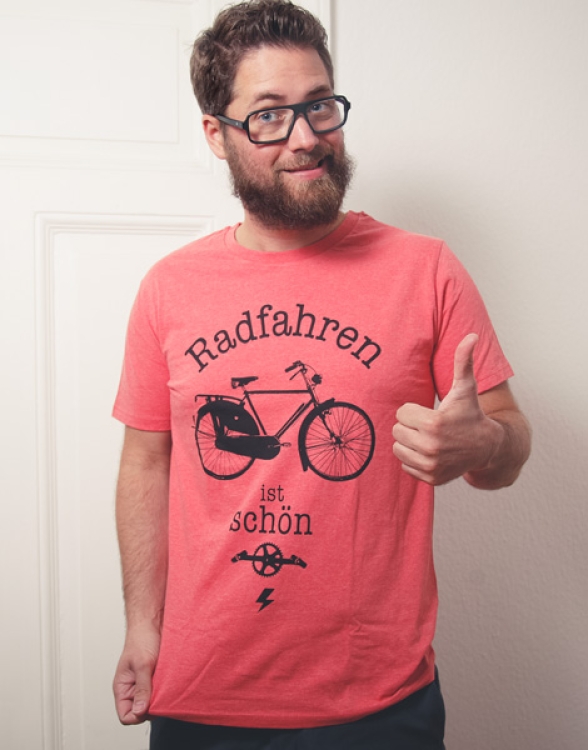Radfahren ist schön - Fair Wear Männer T-Shirt - Heather Red