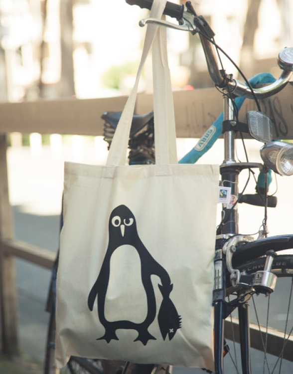 Pinguin Paul - Fairtrade Baumwolltasche - Natur