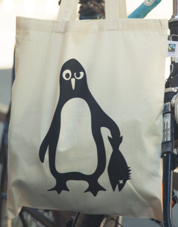 Pinguin Paul - Fairtrade Baumwolltasche - Natur