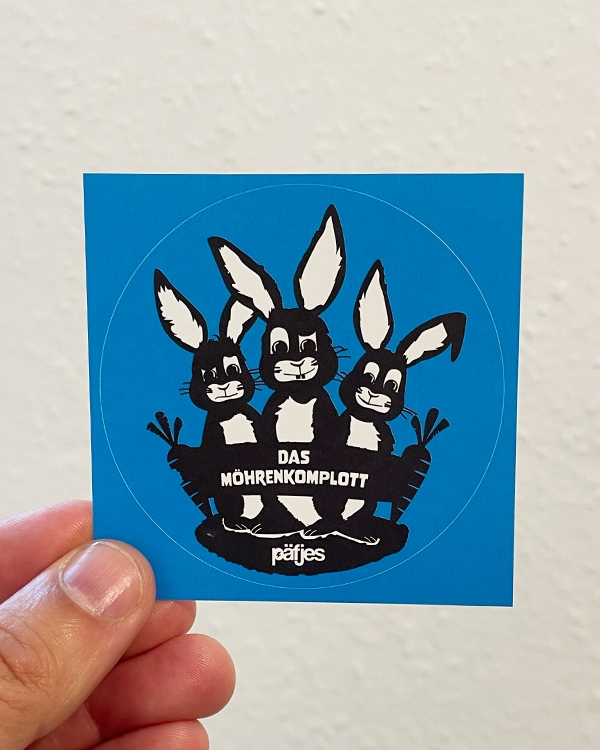 päfjes - Hasen Möhrenkomplott - Sticker 5er Set - Blau