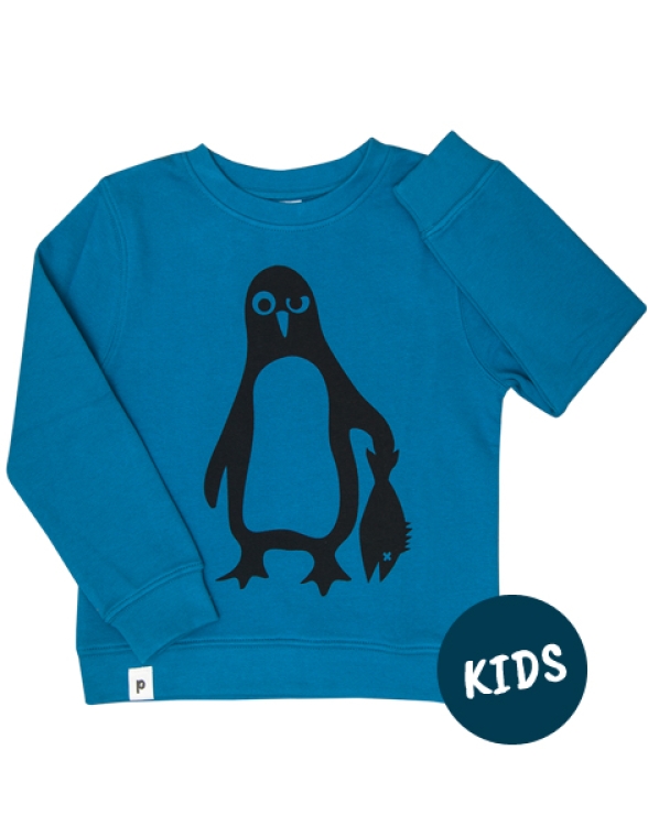 päfjes - Pinguin Paul - Kinder Bio Sweater - Organic Cotton - Blau