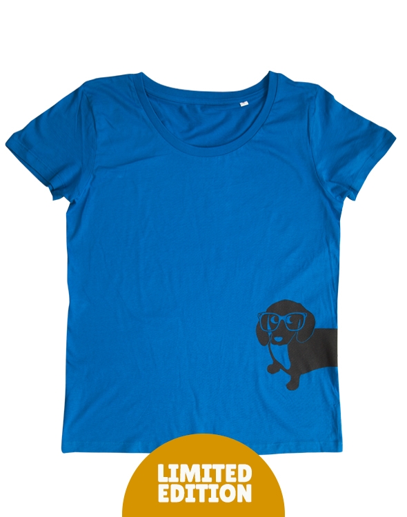 päfjes - Dr. Wuffinger liebt Wurst - Fair Wear Frauen T-Shirt - Blau