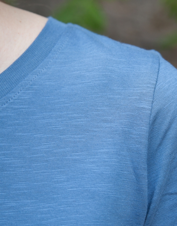 päfjes - Basic Frauen T-Shirt - Fair gehandelt aus Baumwolle Bio - Slub Blau