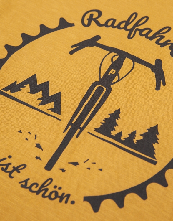 päfjes - Radfahren ist schön - Gravel - Frauen T-Shirt - Fair aus Baumwolle Bio - Slub Gelb