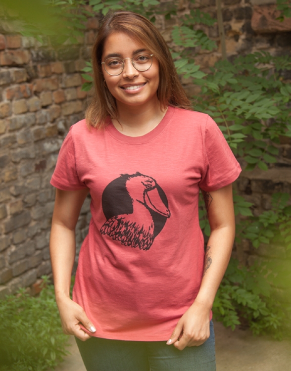 Sally Schuhschnabel - Frauen T-Shirt - Fair gehandelt aus Baumwolle Bio - Slub Light Cranberry