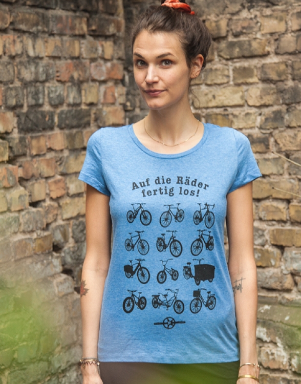 Auf die Räder fertig los! - Fair Wear Frauen T-Shirt - Heather Blue
