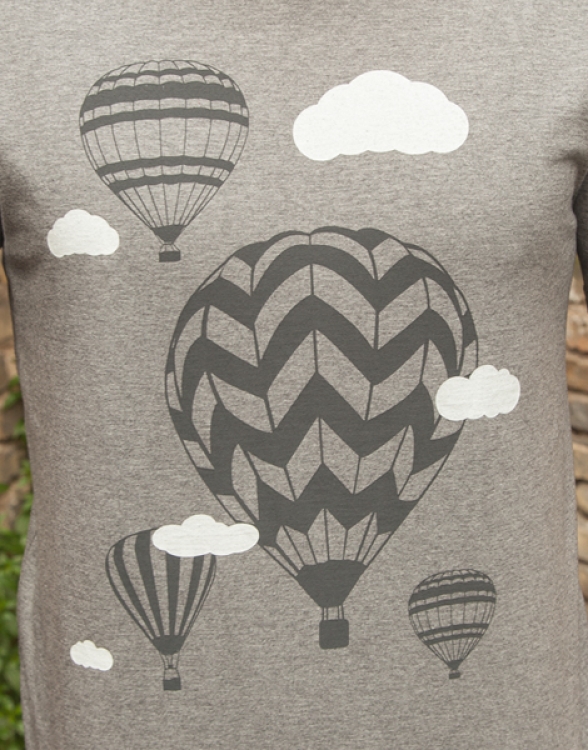päfjes - Heißluftballons & Wolken - Fair Wear Männer T-Shirt - Dark Heather Grey