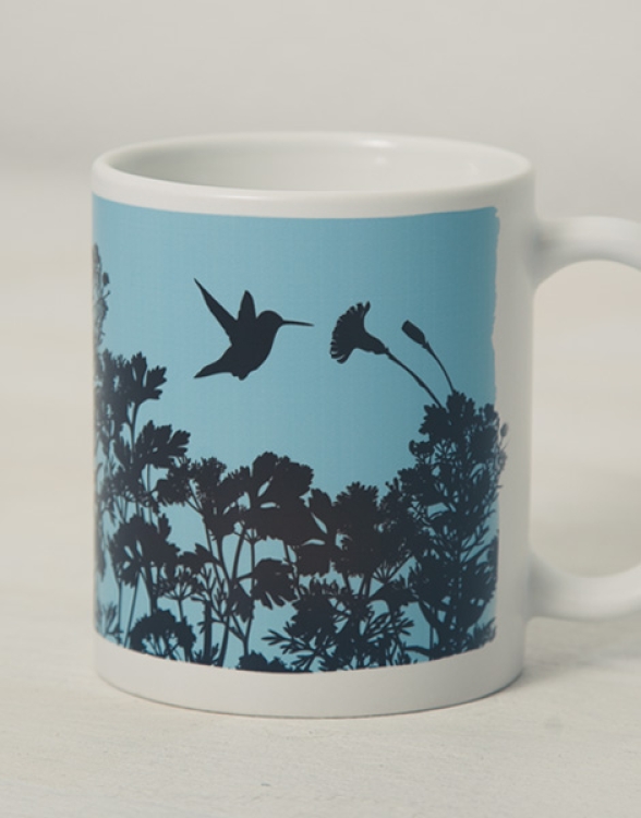 Kolibri & Pflanzen - Tasse - Blau