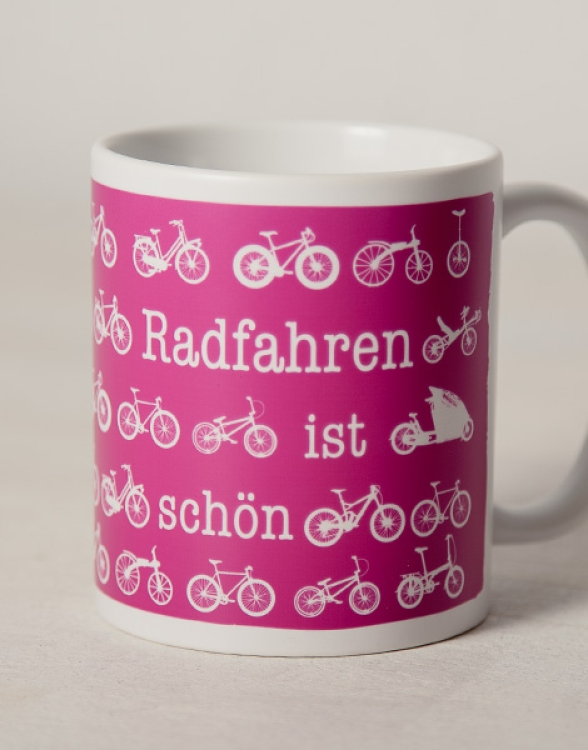 Radfahren ist schön - Tasse - Pink