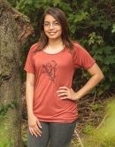 Vogel Mara Meise - Fair gehandeltes Modal Frauen T-Shirt - Marsala