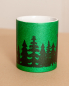 Preview: päfjes - Tannenbäume / Weihnachten auf grüner Glitzer-Tasse