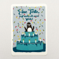 Preview: päfjes - Pinguin / Eine Torte sagt mehr als 1000 Worte - A6 Postkarte - Blau