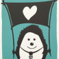 Preview: päfjes - Igel Ingo & die Herzfahne - A6 Postkarte - Mint