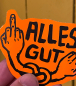 Preview: päfjes - Alles Gut - Sticker Aufkleber Neon Orange
