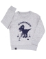 Preview: päfjes - Theo Tttrrrrex der Bauarbeiter Dino - Fair Wear Kinder Sweater - Grau/Grün
