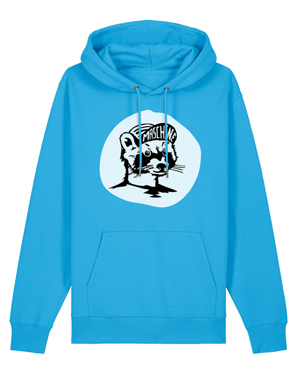 päfjes - Waschbär die Maschine / Gravel / Rennrad - Unisex Fair Wear Bio Hoodie - Azur