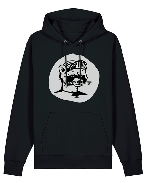 päfjes - Waschbär die Maschine / Gravel / Rennrad - Unisex Fair Wear Bio Hoodie - Schwarz