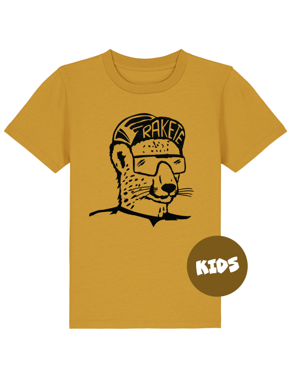 päfjes - Gepard die Rakete / Radfahren Gravel - Fair Wear Kinder T-Shirt Bio - Ochre