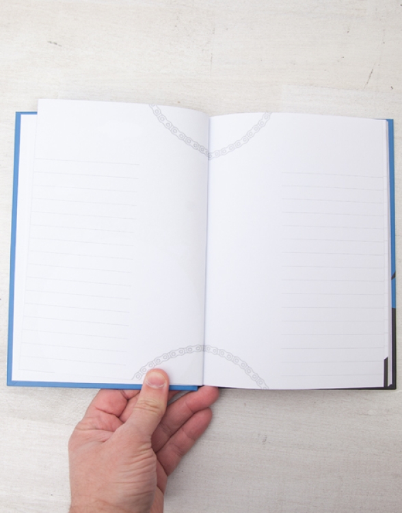 Auf die Räder fertig los! - Notizbuch A5 Hardcover 96 Seiten - Blau