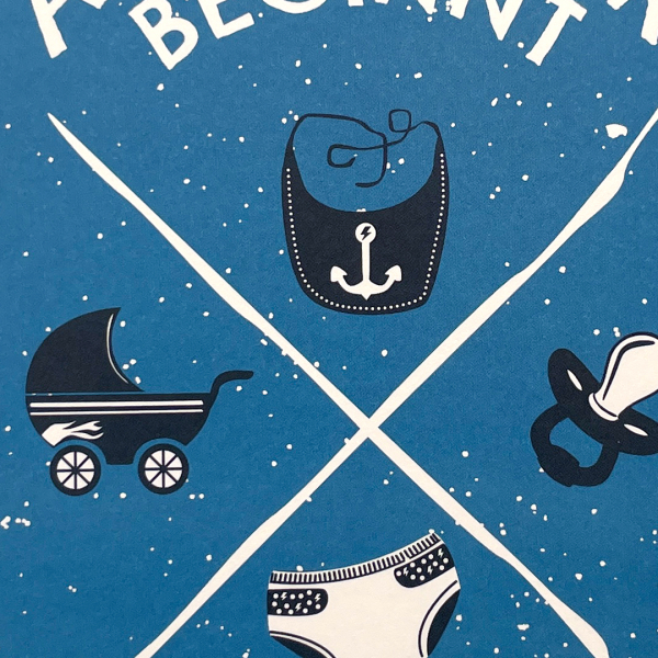 Preview: päfjes - Geburt - Das Abenteuer beginnt / Boy - Postkarte - Blau